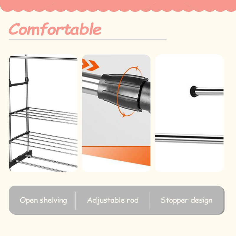 Support à vêtements extensible pour vêtements suspendus