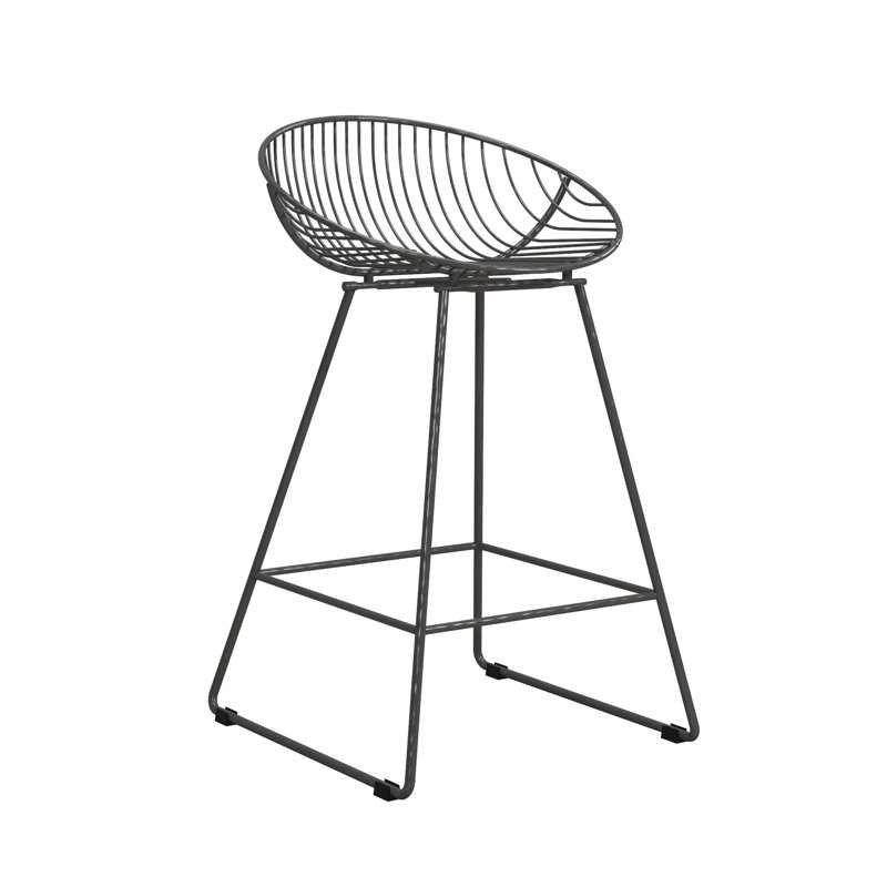 Counter Stool with Metal Frame, Grey