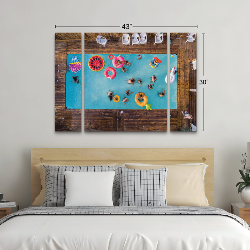 Ensemble de 3 panneaux muraux - Or Adar «Hymn For The Weekend», art mural sur toile pour le salon, la chambre à coucher ou le bureau 
