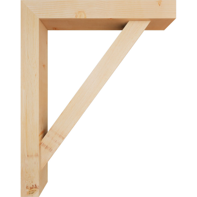 Traditional Block Bracket w/ Offset Brace, 38 x 30, 5 1/2"W Douglas Fir (Smooth)