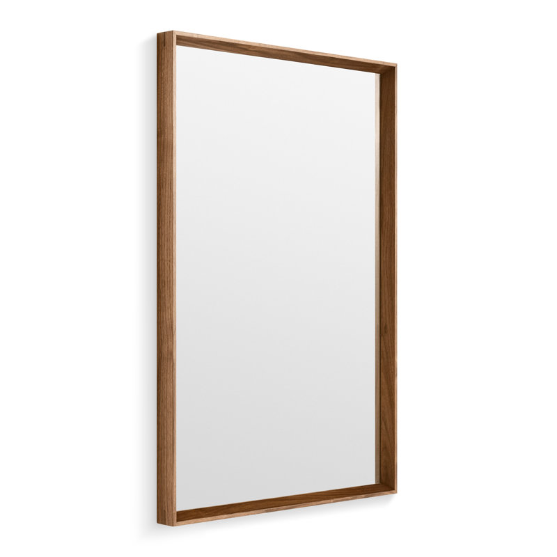 Mode Rectangle Solid Wood Mirror, Walnut