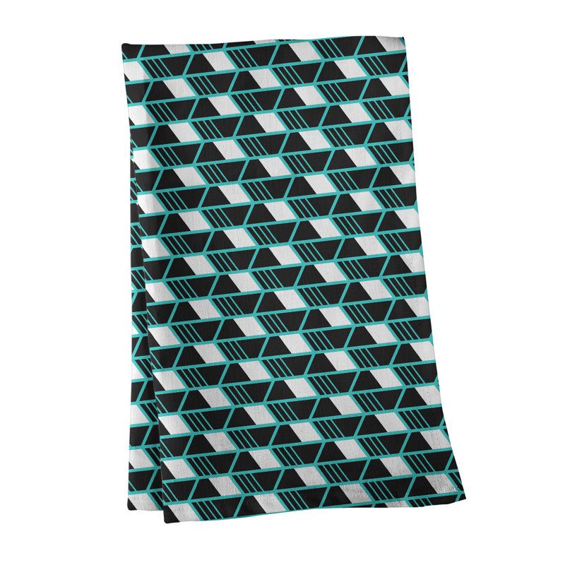 Torchon Suoz, Polyester sergé, Bleu / Noir