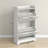 Slim Farmhouse Shoe Cabinet with Adjustable Shelves and Ventilation, Perfect for Small Spaces and Rustic Decor.