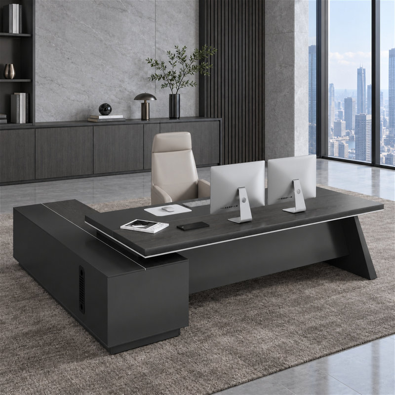 Premium Executive Ergonomic Desk, 29.92" H x 86.61" W x 62.99" D, Right Hand Return