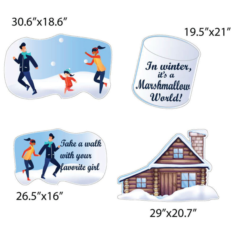 Victorystore «It's A Marshmallow World», décorations de Noël pour l'extérieur, ensemble de 10 décorations pour fêtes (13637)