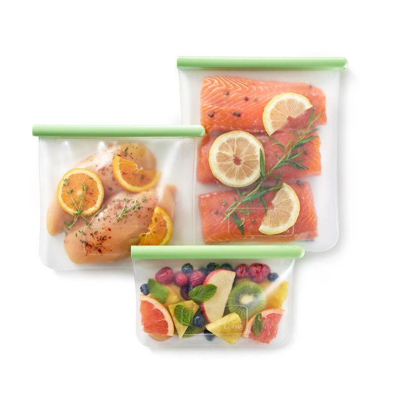Ensemble de 3 sacs plats en silicone réutilisables Lékué