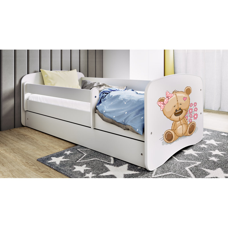 Cicero Drawer Convertible Bed and Mattress, Toddler (70 x 140 cm), White