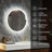 Round Led Bathroom Mirror with Lights, Vanity Mirror for Bathroom Wall Anti-Fog, 3 Colors Dimmable-1249595243
