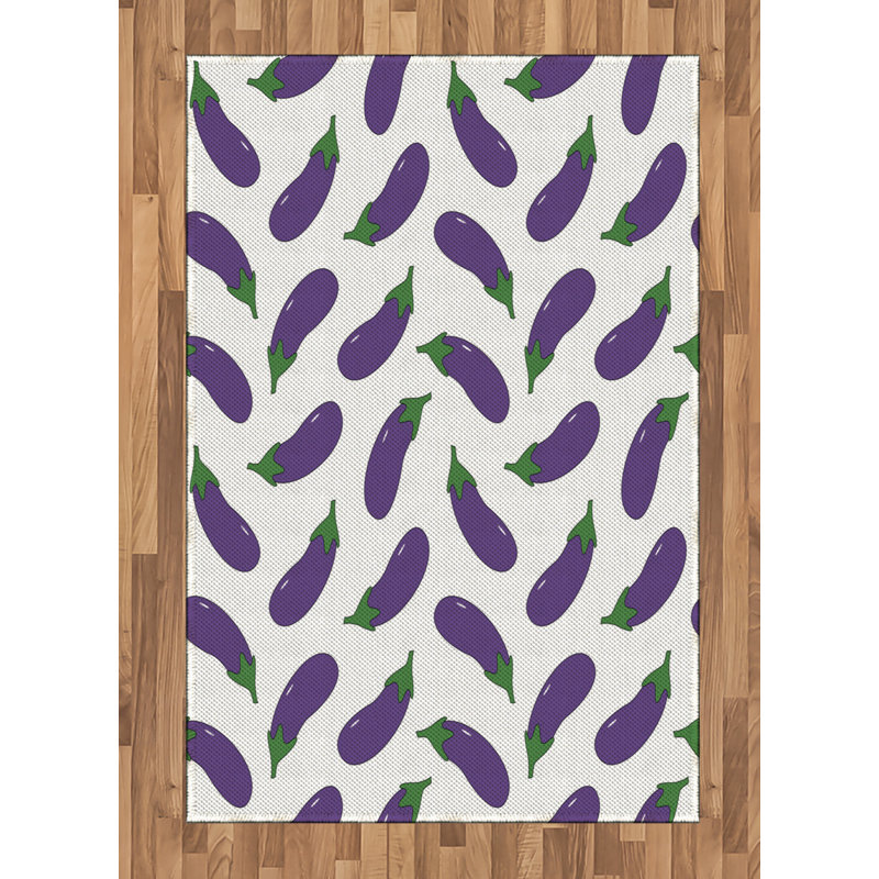Tapis décoratif aubergine, Rectangle— 4 pi x 5 pi 8 po
