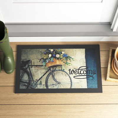 Beshears Non-Slip Floral Doormat