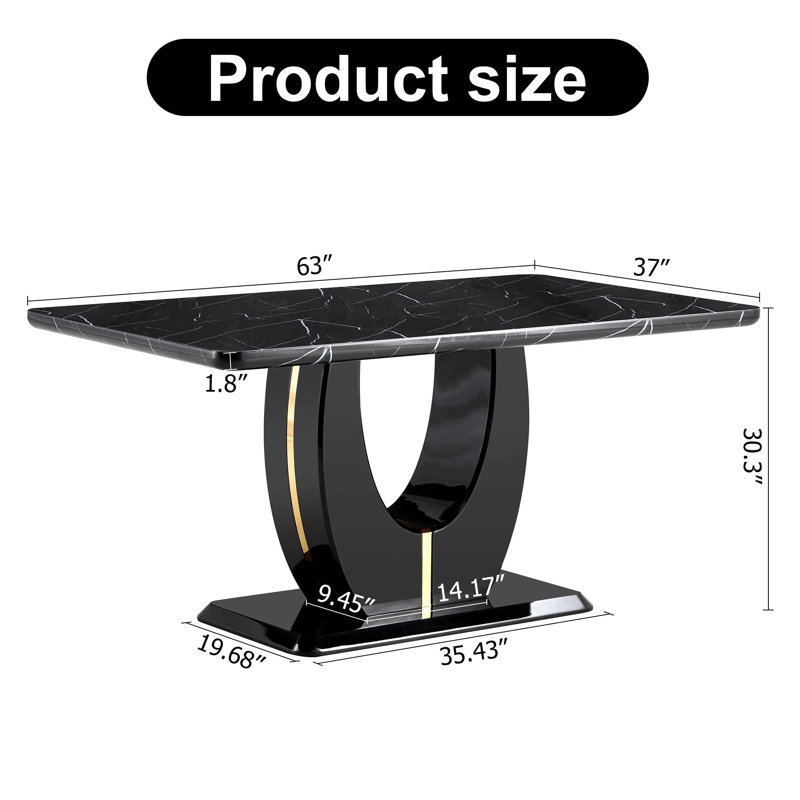 Black Marble Dining Table