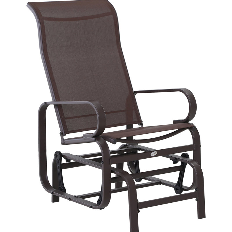 Fauteuil coulissant d'extérieur - Maille à séchage rapide, cadre pour balançoire de patio brun, tissu respirant, balançoire lisse,