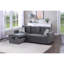 Canapé modulaire convertible en velours gris-1648613219