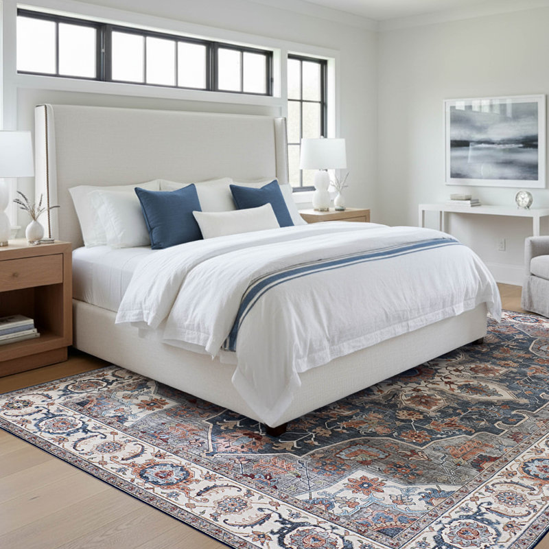 Tapis en chenille Aliyeh Dream Mink, Bleu, 9 pi x 12 pi
