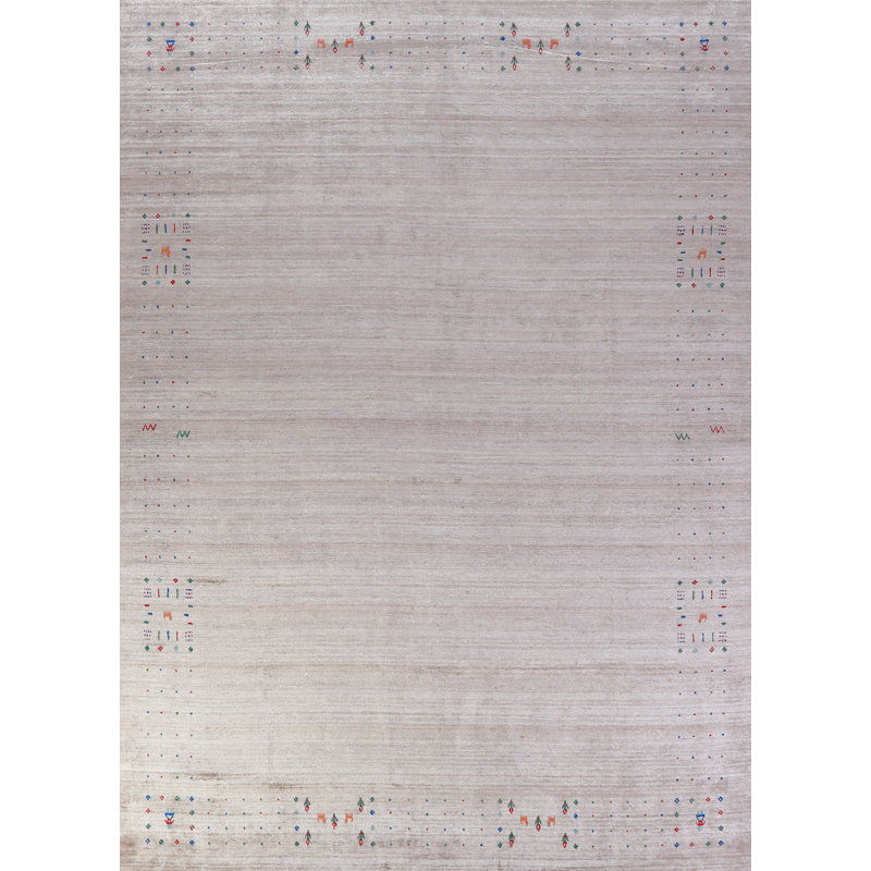 Tapis indien rayé Gabbeh 9 x 12