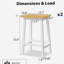 Tabourets de bar en bois massif K&K (pas cher en fer), ensemble de 2 chaises de bar de 25,6 po de hauteur, tabourets de comptoir de cuisine avec repose-pieds, tabourets de ferme pour la salle à manger, cuisine, comptoir, blanc