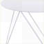 Table basse blanche en métal géométrique pour petits espaces, thermolaquée durable et facile à nettoyer