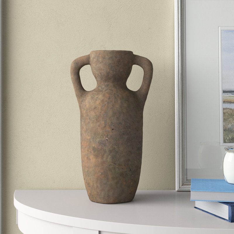 Elna Handmade Stoneware Table Vase, 15.55" H x 8.3" W x 6.5" D
