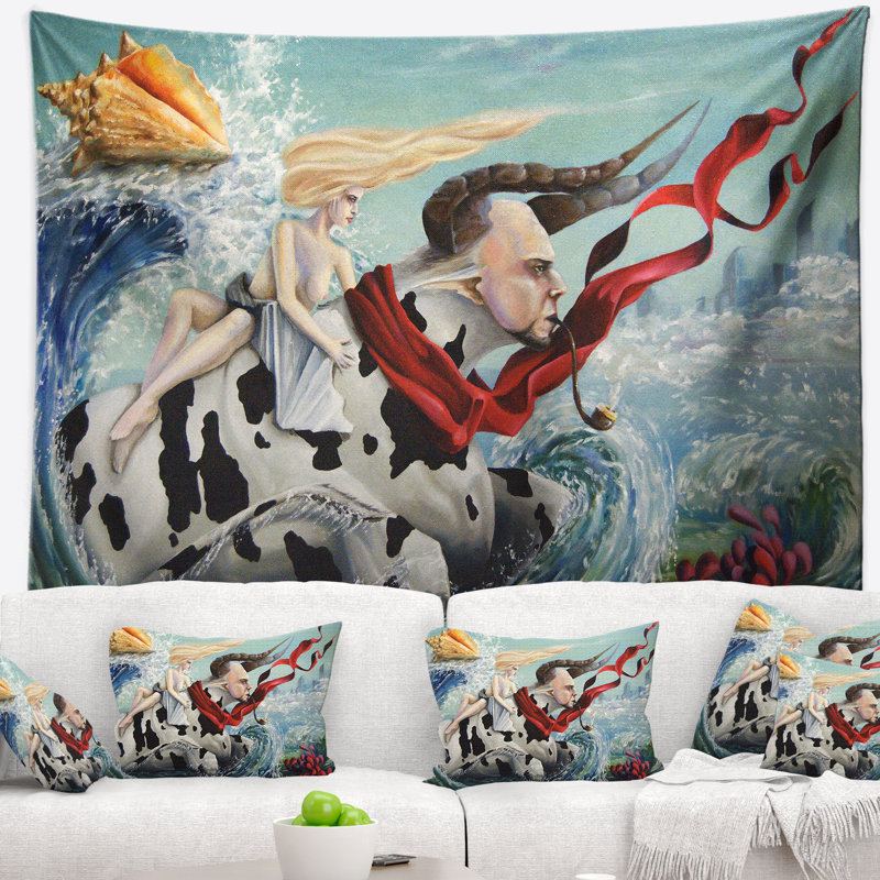 Abstract Polyester Tapestry, 50" H x 60" W