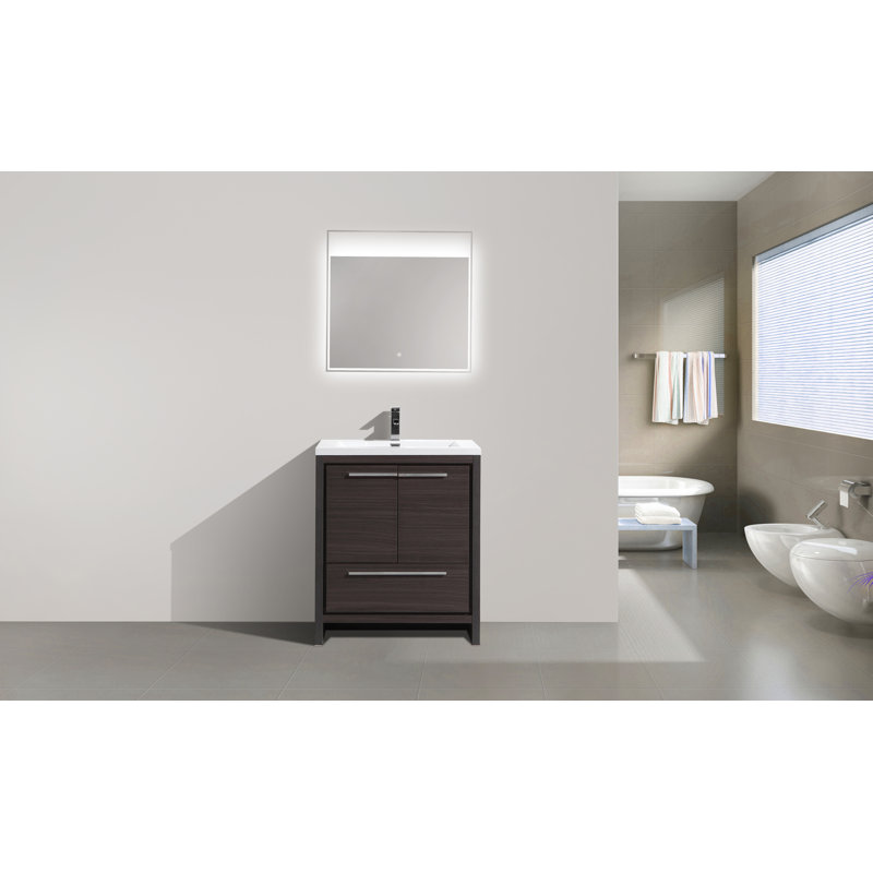 Lefebvre 29.5" Single Bathroom Vanity Set, Gray Oak
