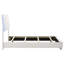 Lit simple avec finition blanche haute brillance, panneau à DEL, lattes et quatre plaques de support robustes pour la chambre à coucher, longueur de panneau de 81 pouces, 48,5