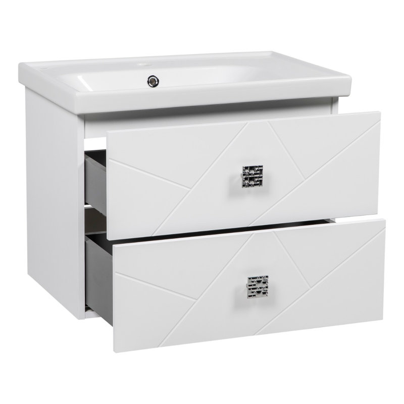 Ensemble de meuble-lavabo mural avec lavabo Jakkia-W_Modern, Blanc mat