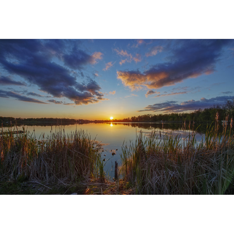 Sun on Horizon over Water - Photographie sur toile tendue, H 24 po x l 36 po