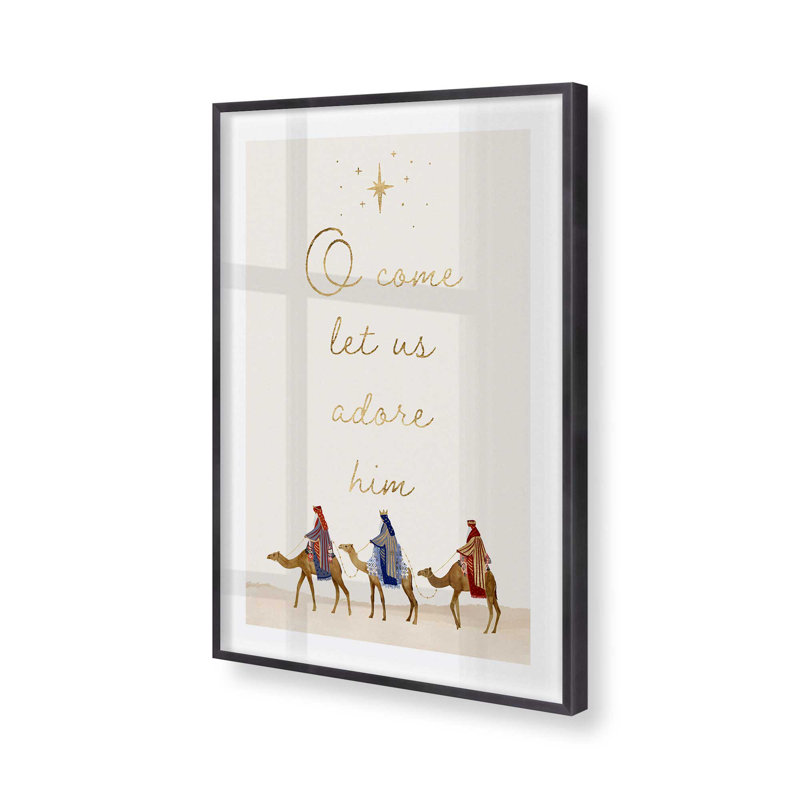 Imprimé Wise Men Journey, H 17,25 po x l 13,25 po x P 1,25 po, Cadre simple en zinc patiné