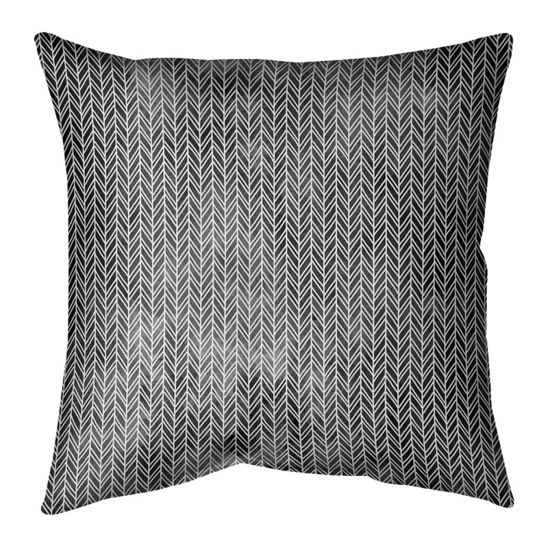 Housse et insert de coussin Katelyn Elizabeth Square, Bourre en polyester, H 18 po x l 18 po, Noir