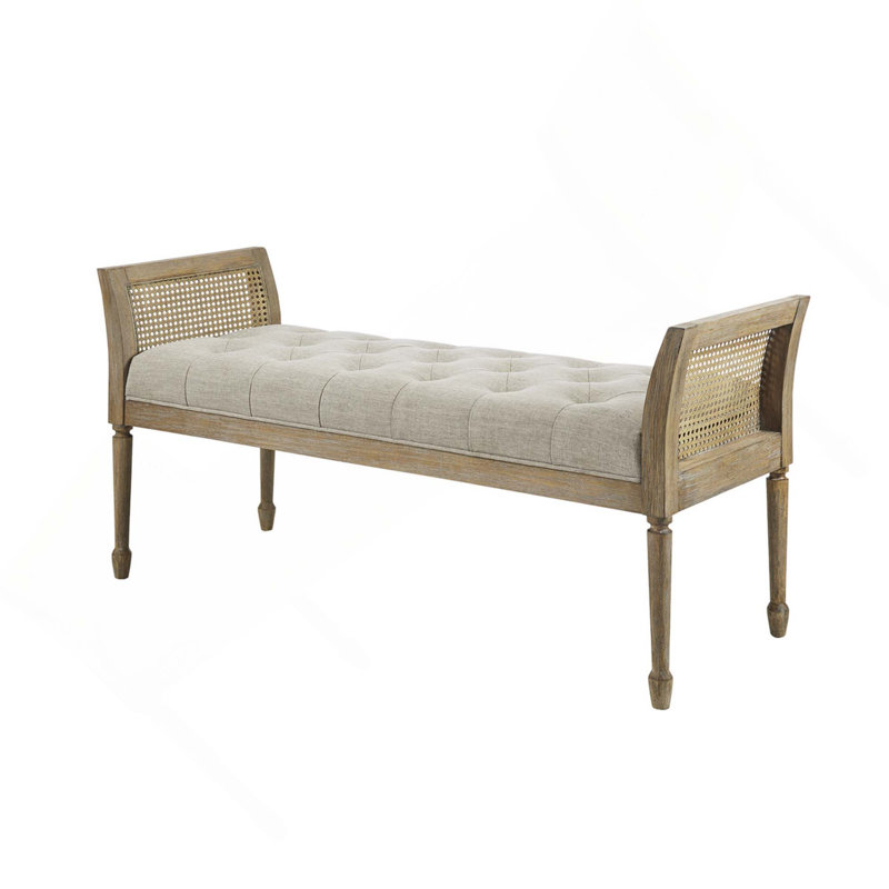 Banc d'appoint avec accoudoirs en rotin