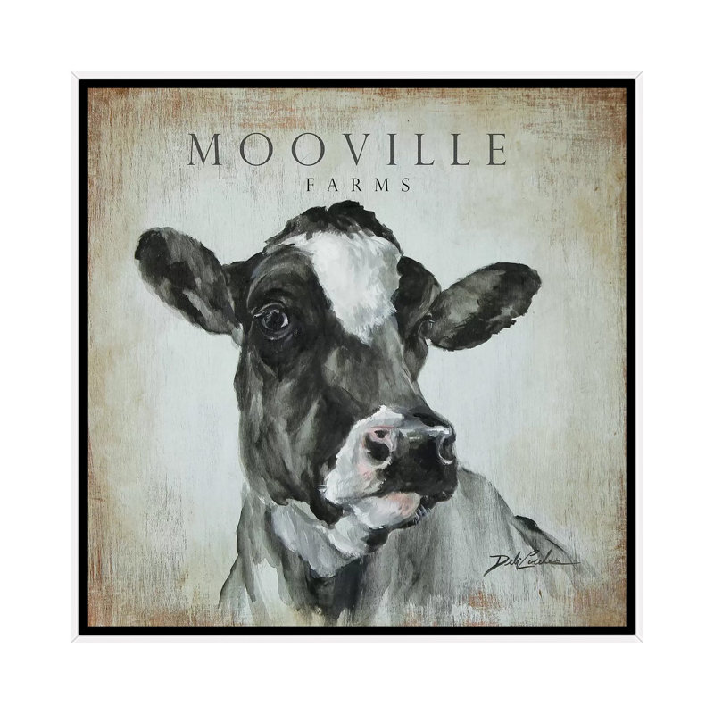 « MooVille Farms » par Debi coules-reproduction d’art, Aucun mat, H 26 po x l 26 po x P 1,5 po, Toile blanche encadrée