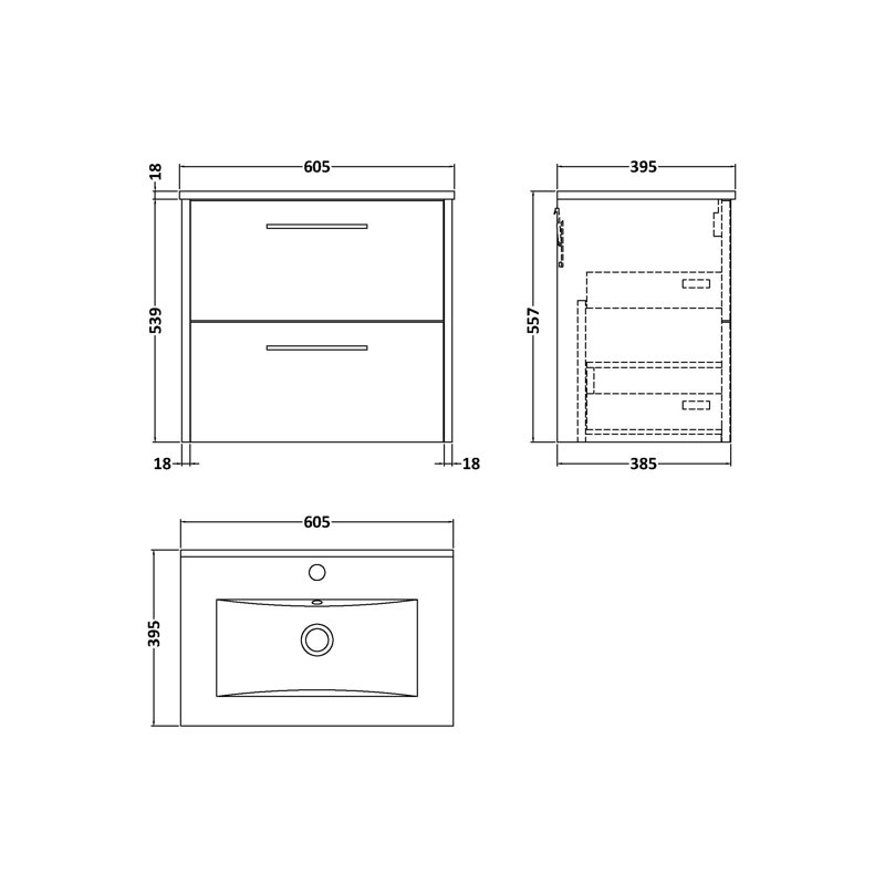 Juno Single Bathroom Vanity with Integrated Vitreous China Basin, Coastal Grey