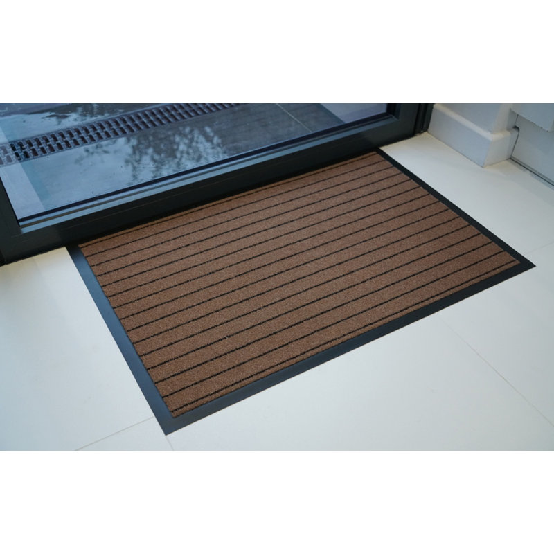 Amelia-Danni Non-Slip Striped Doormat, Beige, Rectangle 90 x 150cm