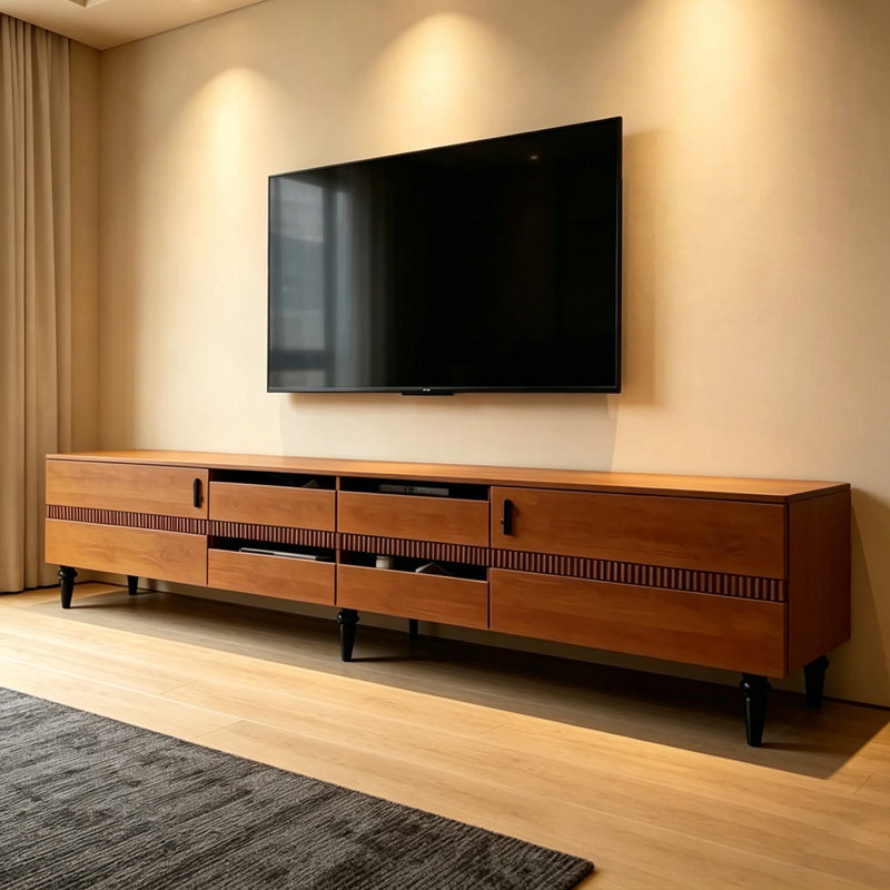 Nut-brown Solid Wood TV Stands
