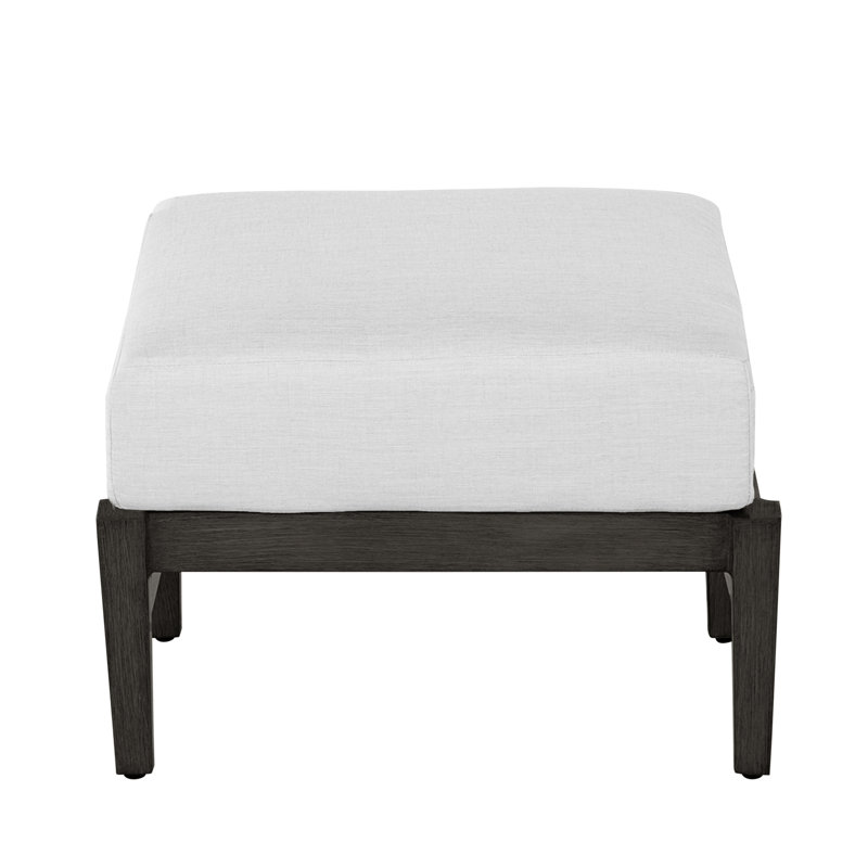 Repose-pieds d'extérieur en aluminium forgé Croquet, No Welt + Standard Fill, Check Plaid Taupe, Slate Grey