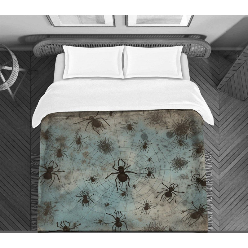 Spider Insect Blue Comforter, King Comforter