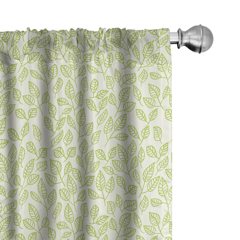 Leaf Semi-Sheer Rod Pocket Curtain Panels, 28" x 84"