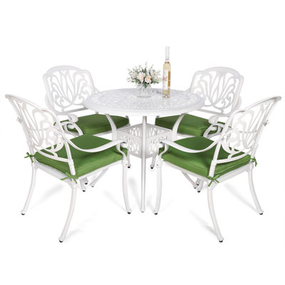 Heros 4 - Person Patio Dining Set with Round Table , Cushions Included