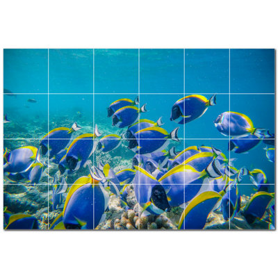 Murale en céramique satinée Coral Photo 4,25 po x 4,25 po