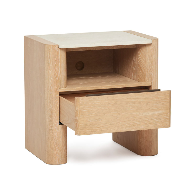 Arden 1 - Drawer Solid Wood Nightstand