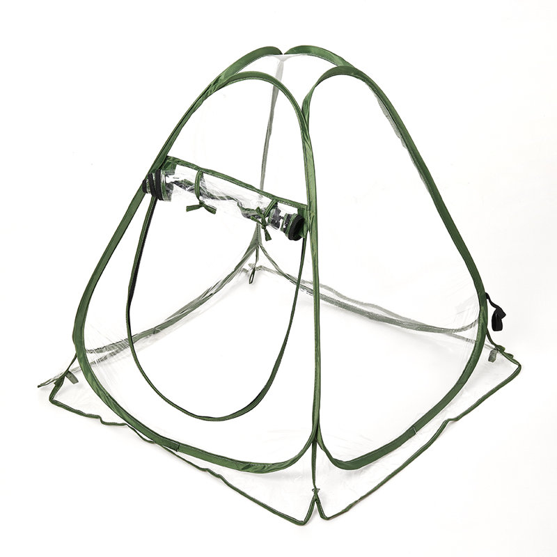 Transparent dark green trim foldable Greenhouses