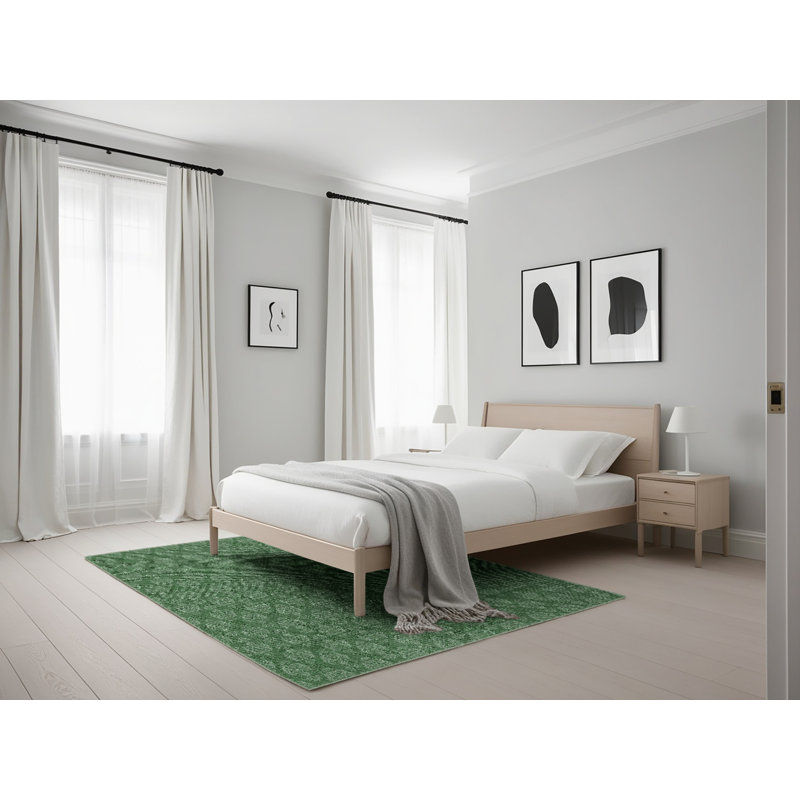 Tapis de zone verte à motif Hoban, Rectangle 5 pi x 7 pi