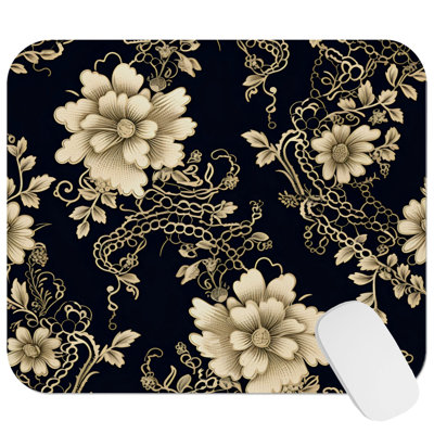 Floral Victorian Elegance XII Gaming Cute Office Laptop Desk Pad Gift Mat Square Rectangle Non-Slip Mousepad