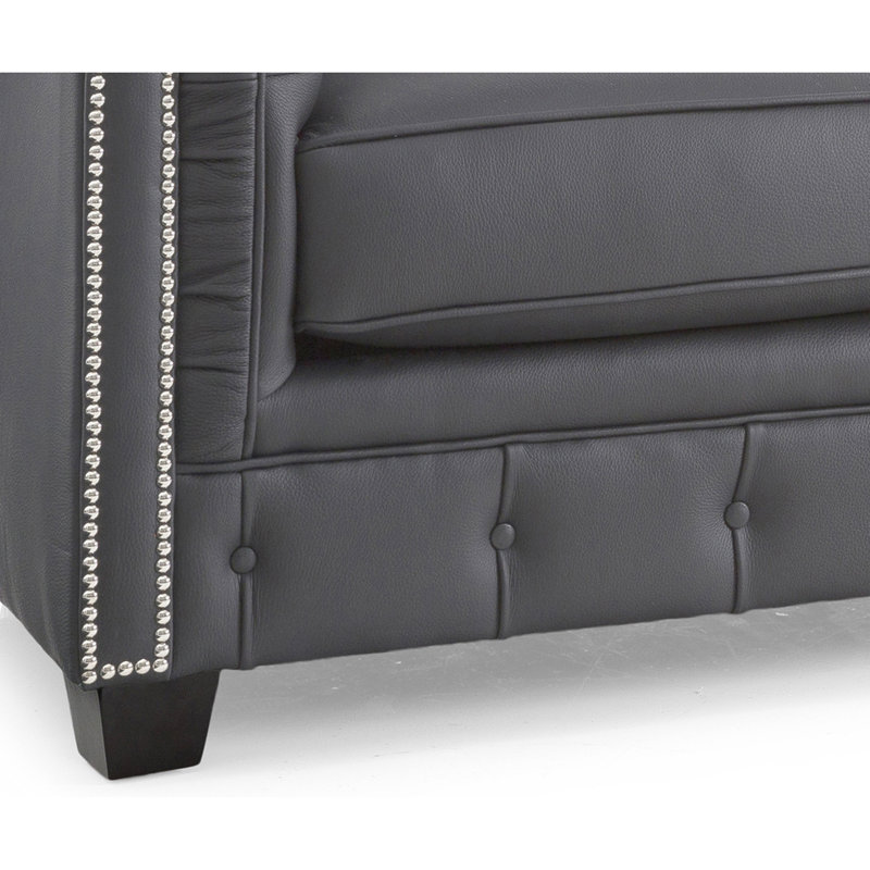 Melany Upholstered 86'' Sofa, Charcoal Gray