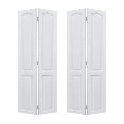 Porte double à double commande numérique par ordinateur fabriquée à la main de 3/4 po d'épaisseur, 30 po x 80 po. Ensemble de quincaillerie en vinyle fini blanc avec noyau