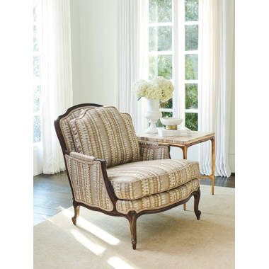 Bergere armchair Louis XV style with leopard fabric and glossy