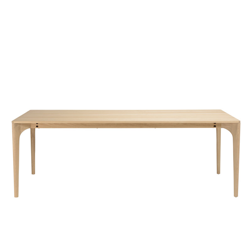 MAXENCE Oak Solid Wood Base Dining Table, Natural