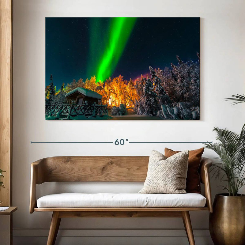 Alvord Wintry Lapland Northern Lights, H 34 po x l 51 po