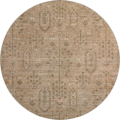 Premium Machine Washable Prisco Terracotta Rug