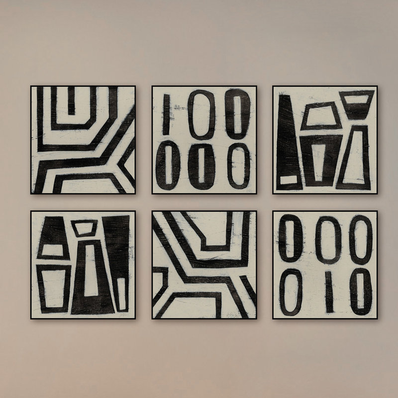 « symbols » hexaptych, H 16 po x l 16 po x L 1,5 po